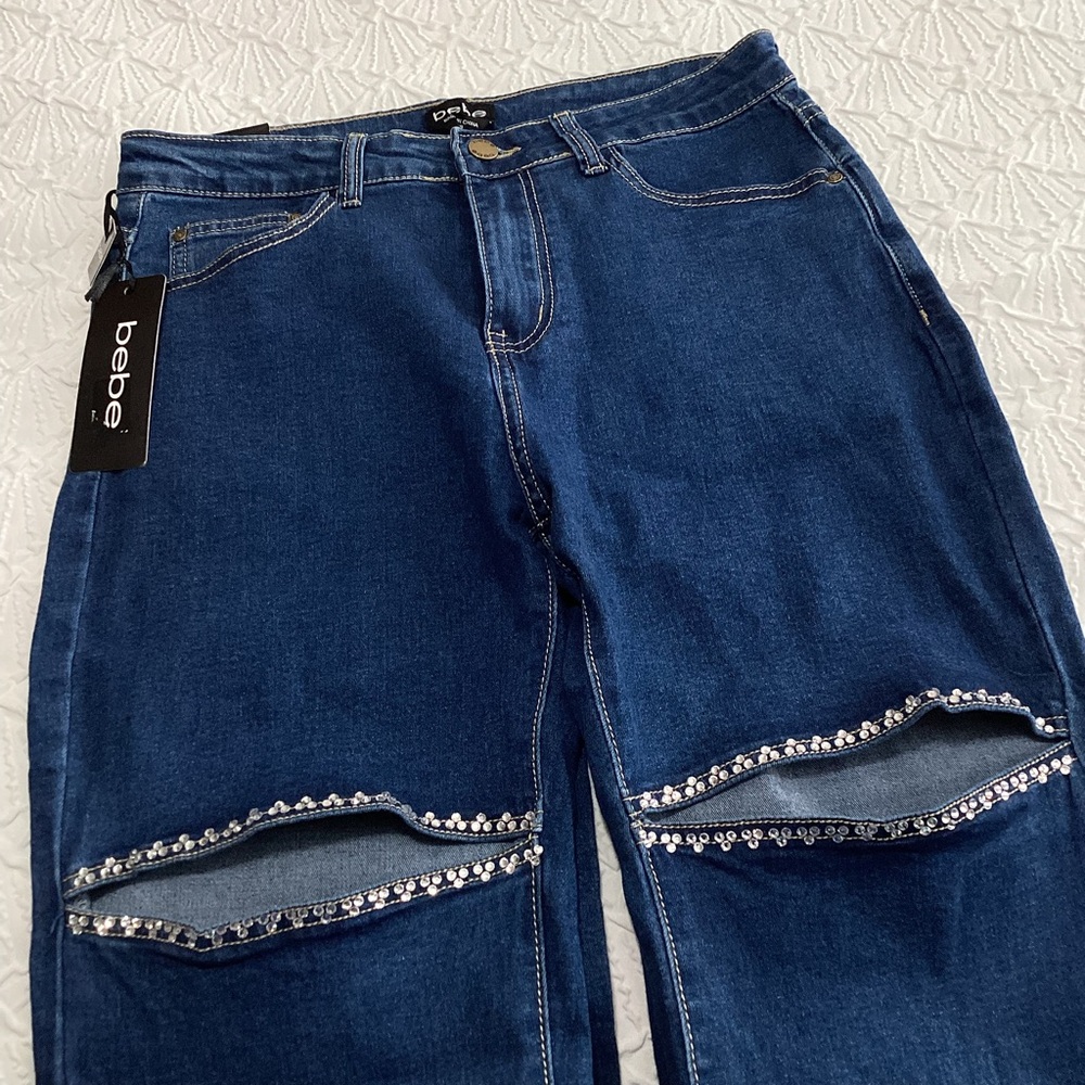 Bebe The Bling Slit Jean